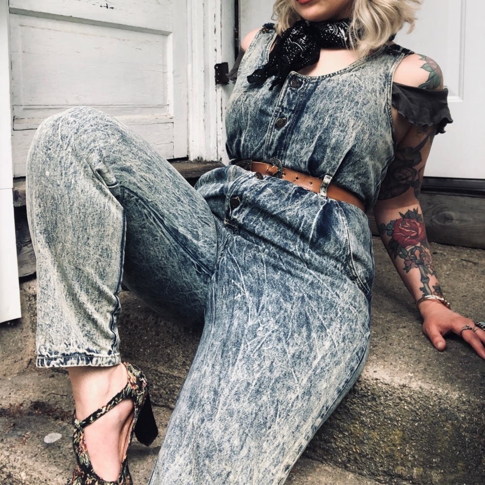 90s denim jumpsuit coveralls
